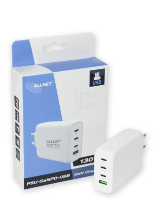 ALLNET Ersatznetzteil QC USB-C PD GaN Netzteil Power Supply 60 Watt 2x USB Typ-A QC, 1x USB Typ-C**EU PLUG**