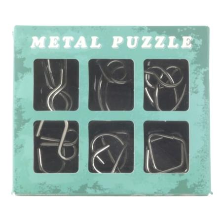 6-Pak - Metallpuslesett - Puslespill - Tankelek / Hjerneøvelse Silver