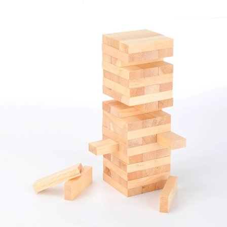 Veltende Tårn - Lite Trestable Spill - Naturfarge