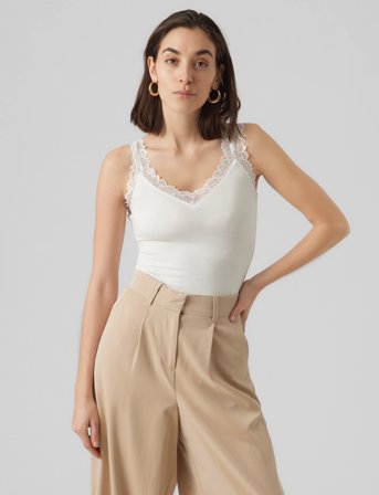 Vero Moda Vmrosa Sl Top Jrs Noos - White - M