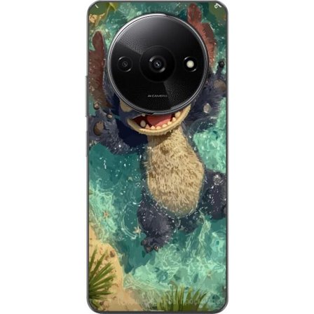 Kompatibelt Mobildeksel til Xiaomi Xiaomi Redmi A3 Glad blå fantasivarelse som leker i krystallklart vann, sprudlende energi, tropisk stemning og hø