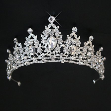 1 Stykke Rhinestone Bryllupstiara Prinsesse Feiring Tiara Sølv
