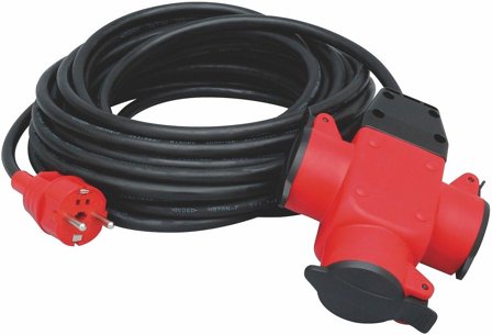 Malmbergs Skjøtekabel 3g2,5mm² 25m IP44 3-veis med lokk