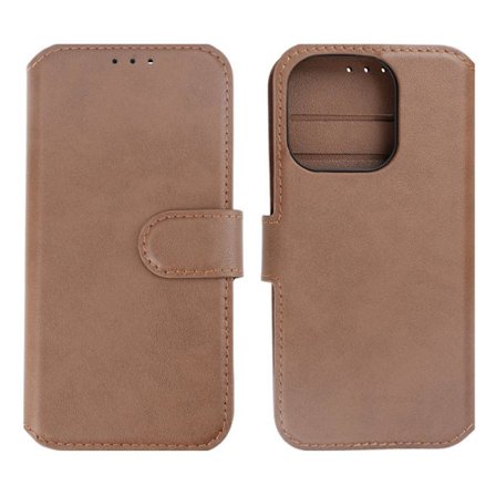 iPhone 15 Pro Plånboksfodral Läder Rvelon - Brun