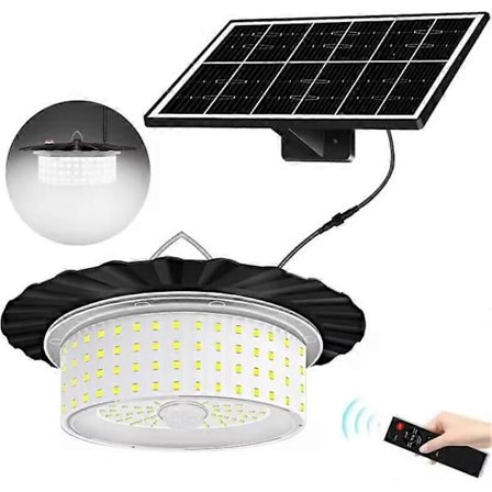 224-LED Solarlampa med Rörelsesensor, Solcellslampa för Uthus, Solcellslampa Utomhus Inomhus