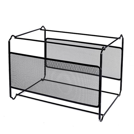 Hängmappsförvaring (39 x 28 x 24,8 cm), metallhängmappsförvaring - enkel att montera - hängmapp för förvaring av hemmakontor (svart)