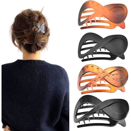 4 kpl hiusklipsiä, ranskalaiset mattapintaiset hiusklipsit, suuret akryyliset liukumattomat hiusklipsit, paksuille hiuksille, litteät hiusklipsit, 