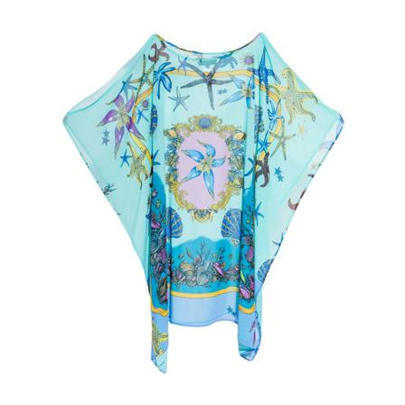 Versace, Patterned beach dress Blauw, Dames, Maat:ONE Size