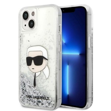 Karl Lagerfeld KLHCP14MLNKHCH iPhone 14 Plus 6.7" Silver Hard Case Glitter Karl Head
