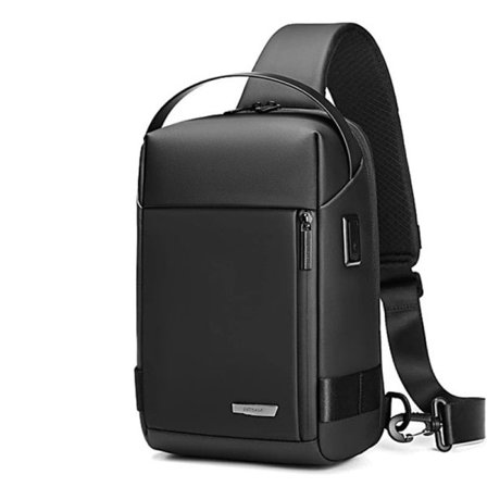 Menn's USB Anti-tyveri Multifunksjon Skulder Veske Vanntett Reise Messenger Crossbody Bryst Slynge Veske Pakke For Hann