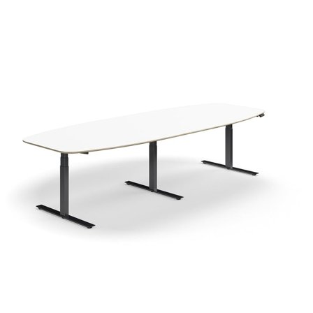 Standing meeting table NOVUS, 3200x1200 mm, black/white