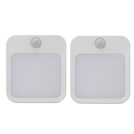 2 kpl Liiketunnistimella varustettuja yövaloja, mini lämpimän valkoinen LED-yövalo säädettävällä kirkkaudella, EU-pistoke 110-220V