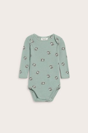 Kappahl | Mönstrad body i merinoull | Ljusgrön