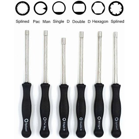 Karburator Justeringsværktøj Former: Pac-Man/Single D/Double D/Hex Socket/21 Spline/7 Spline Skruetrækker Til Almindelige Små 2-Takts Motorer (6 stk)