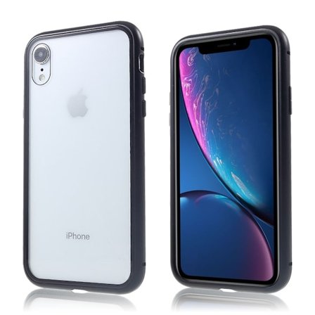 iPhone Xr metaram härdat glasfodral - Svart