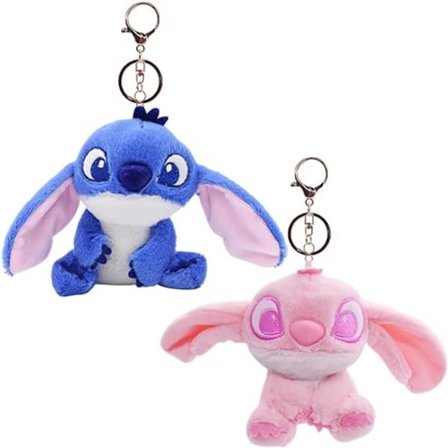 Avainnauha, 2 kpl Stitch-avaimenperiä, Stitch-figuuriavaimenperäsarja, avaimenperäkoululaukkupussi tyttö poika