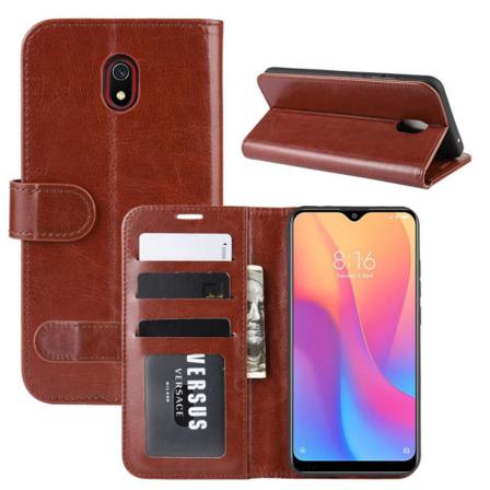 Xiaomi Redmi 8a - Crazy Horse Plånboksfodral - Brun Brun