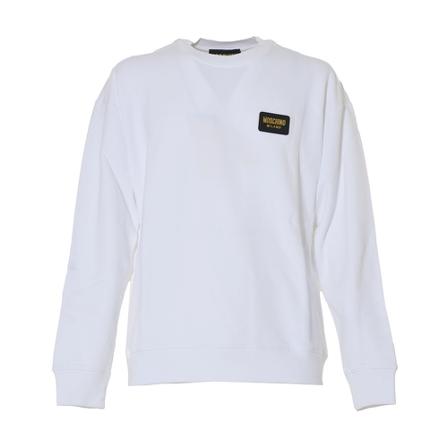 Moschino, Sweater Biały, Mężczyzna, Rozmiar: S