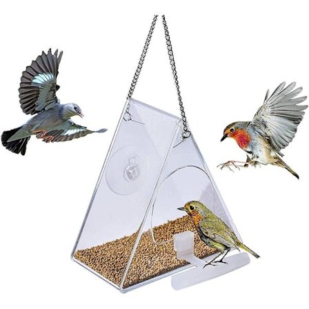 Utomhusfågelmatare med kamera, smart fågelmatningskamera med kedja, HD 1080p trådlös wifi nattversionsvideokamera, 170 ultravidvinkel