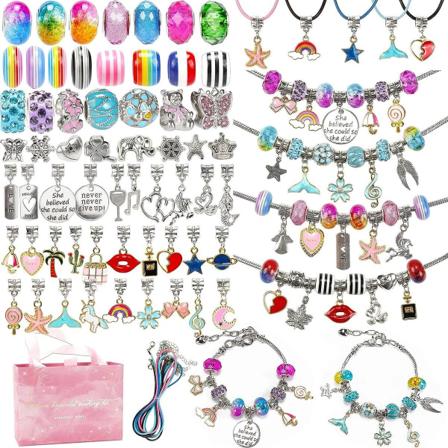Bursdagssmykker DIY Charms Kreativt Håndverk Lag Charm Perler KLB