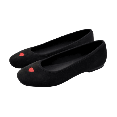 Ailyflats Ballerina Erika Med Brodyr Sammet Svart Loafers Dam 38