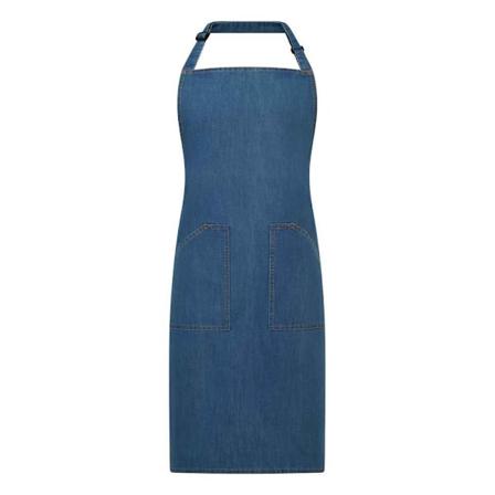 Brand Lab Unisex Vuxen Denim Haklappsförkläde En Storlek Blå Denim Blue Denim One Size