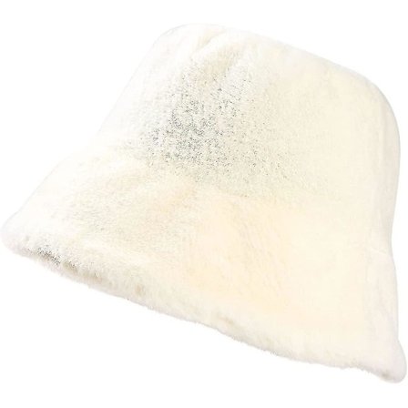 Vinterfalsk pels bøttehatt Myk og varm høst og vinter Ensfarget mote Fluffy