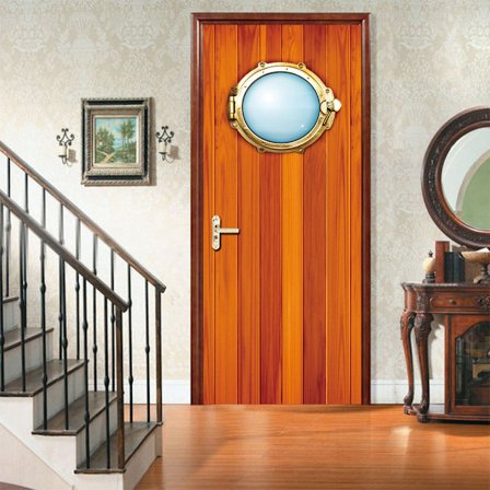 Puinen ovi jahdille 95x215cm 3D-oven tarra viinikellarin valokuva seinämaalaus Trompe l'oeil seinätarrat PVC vedenpitävä tapetti makuuhuoneen 