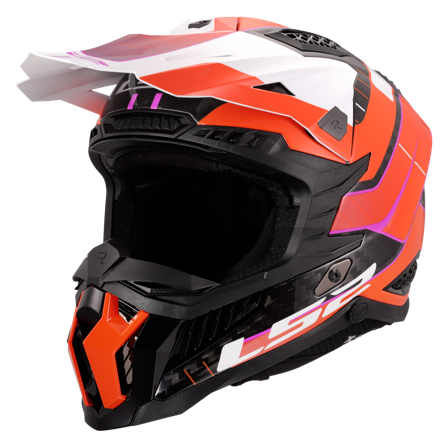 Casco MX LS2 MX703 X-Force Galuo Naranja Brillante XL