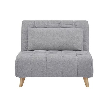 Sofa-seng i stof - Beige træben - Grå - L 191 cm x B 103 cm