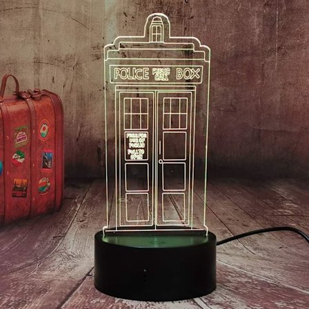 3D LED Nattlampe Politibokser Tardis Nattlys for Barneromsdekor Telefonkiosk 3D Lampe Dr. Who Boks Leker for Barnerom Nattbordslampe