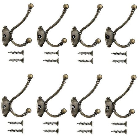 8 stk. Store Vintage Væghængte Frakkekroge Metal Hat Hook Retro Hook Til Frakke Stativ Badeværelse