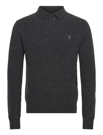 Polo Ralph Lauren Textured Wool-Cotton Polo-Collar Sweater - Grey - XXL