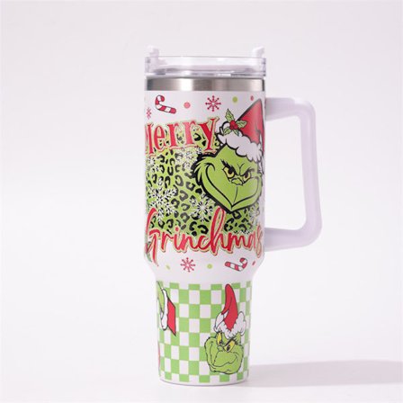 Joulu The Grinch 40 Oz Juomapullo Kahvalla Ja Pillillä