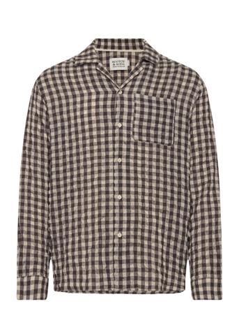 Seersucker Wool Blend Check Shirt Brown Scotch & Soda