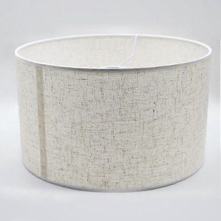 Lampeskærm, stoflampeskærm til bordlamper og gulvlamper, naturligt hør, (brun hvid)