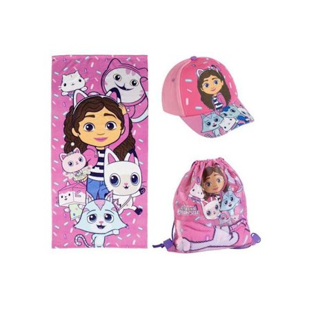 Sommarset GABBY'S DOLLHOUSE för barn - 3 viktiga delar - Väska, Keps, Solglasögon