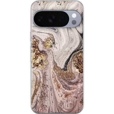 Kompatibelt Mobildeksel til Google Pixel 10 Pro Beige guldmarmor luksuriøs design med myke linjer og metallisk glans inspirert av elegant interiørstil