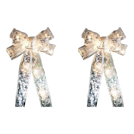 Julgransdekoration med transparent lysande rosett - Julpynt (Tryckt rosett med varma lampor)