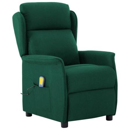 Vidaxl Massagefåtölj Mörkgrön Tyg Grön
