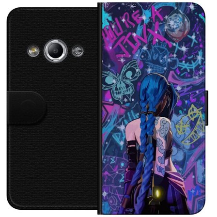 Kompatibelt Lommeboketui til Samsung Galaxy Xcover 3 Fargerik graffitiillustrasjon med blåhåret karakter i urbane neonstil og kreativt kaos