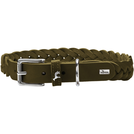 HUNTER Collar Solid Education Special 50/S-M Leather Olive Green