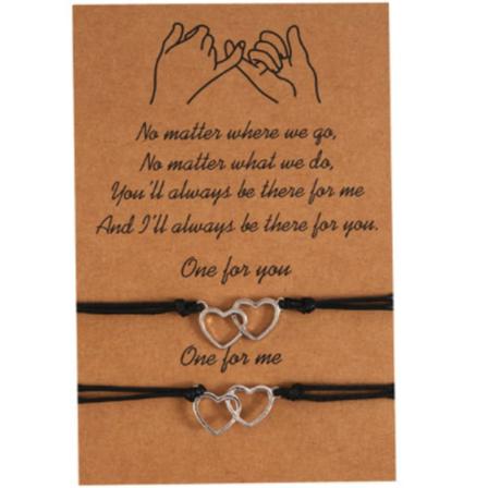 Dubbelhjärtan Pararmband Unika Design Nyhet Love Silver