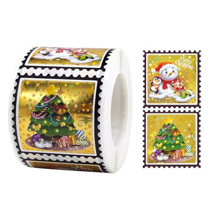 300 kpl iloisia joulukorttitarroja (kulta)