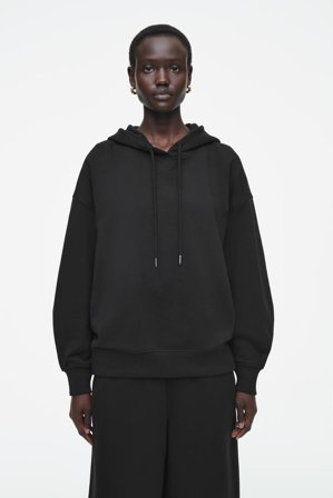 COS Women's Oversized Jersey Hoodie in Black