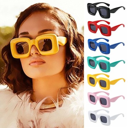 Retro Y2K Firkantede Solbriller Shades Candy Farve UV400 Briller