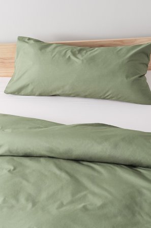 Jotex - Percale Putevar 50x90 Cm - Økologisk Kaki - ZACK - Kjøp Putevar hos Jotex