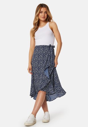 BUBBLEROOM Flounce Midi Wrap Skirt Klær