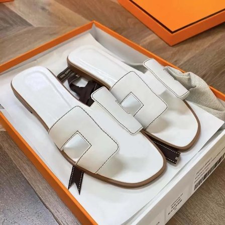 Sexede sandaler dame strand slippers Klassiske flade læder slippers dame 2