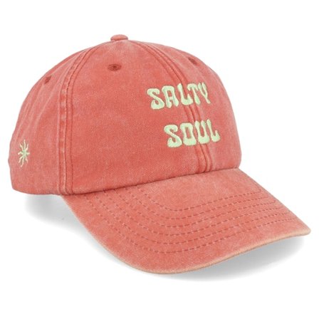 Salty Soul - "Green Logo Orange Dad Cap " Unconstructed Orange Cap - @ Hatstore